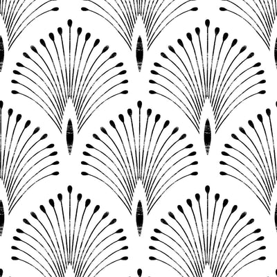 Abanico plumas blanco negro sin costuras para despegar y pegar