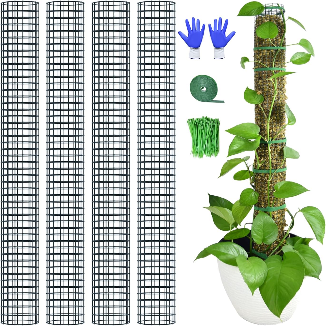 4 Postes Musgo Sphagnum 40pulg para Monstera