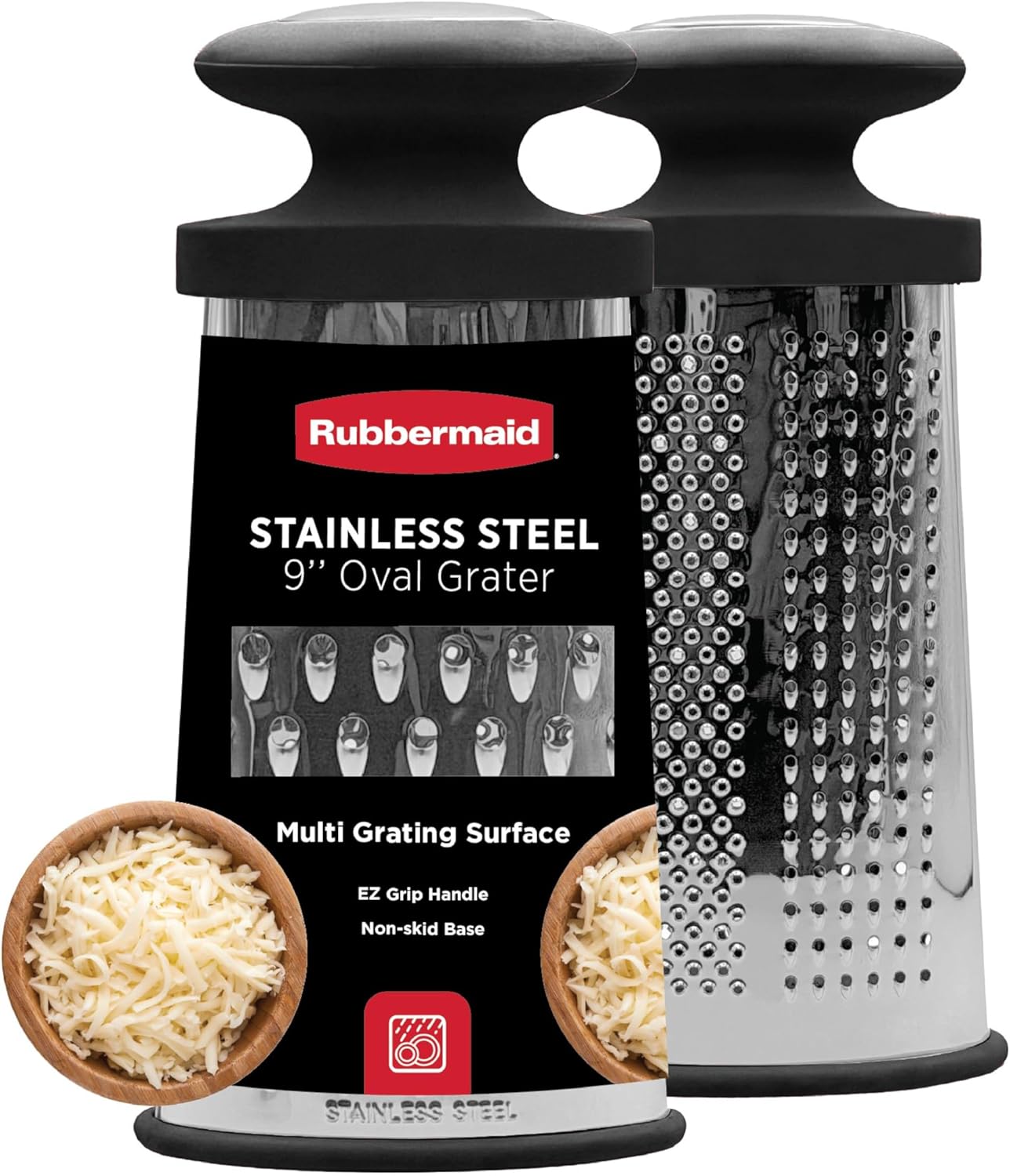 Rallador de queso acero inox 9.5pulg mango EZ Grip