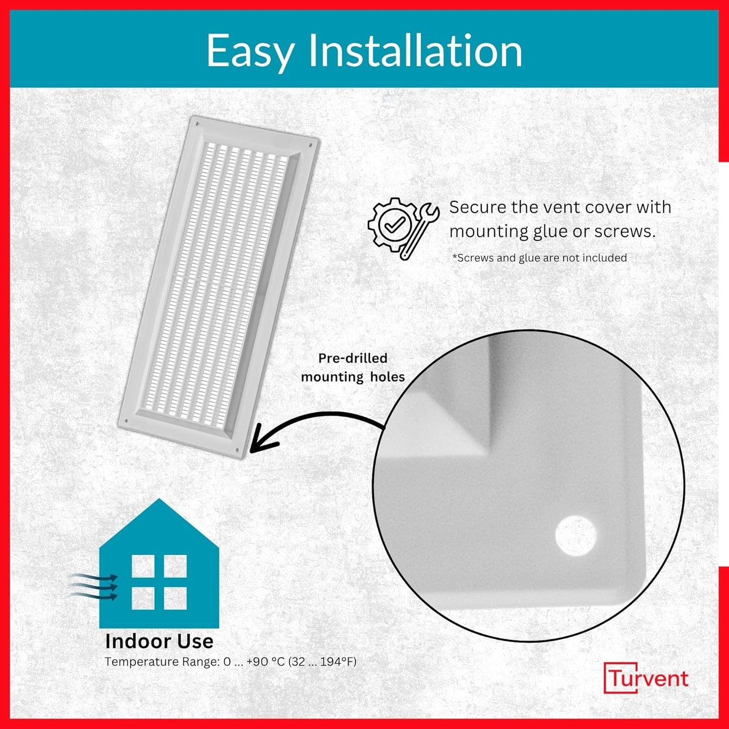 Cubierta ventilación aire 10x3pulg rejilla plástica blanco