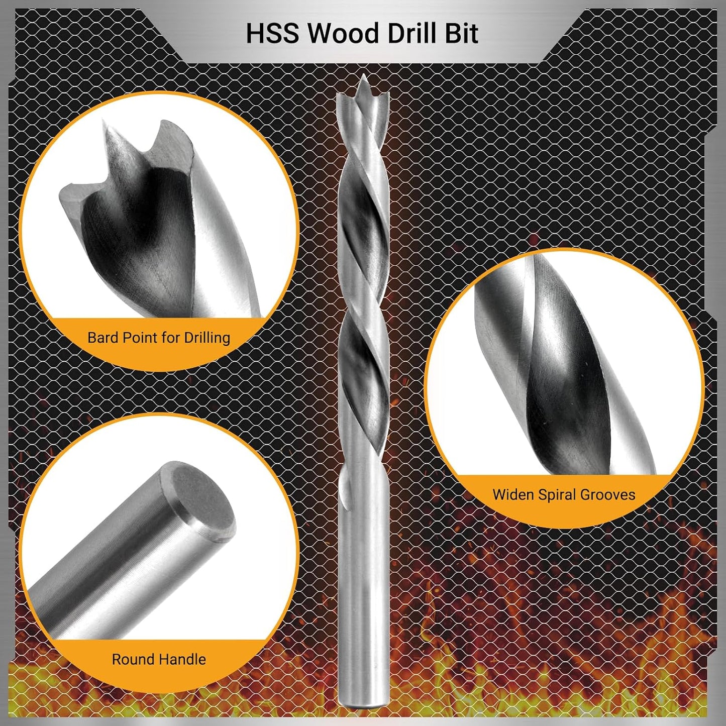 Juego 29 Brocas HSS Madera Doble Flauta 1/16-1/2pulg