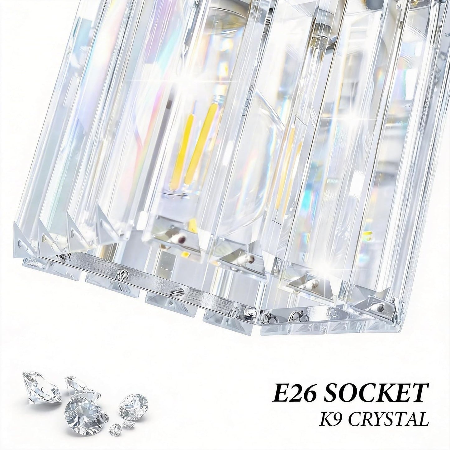 Lámpara baño cristal cromado 4 luces modernas aplique pared