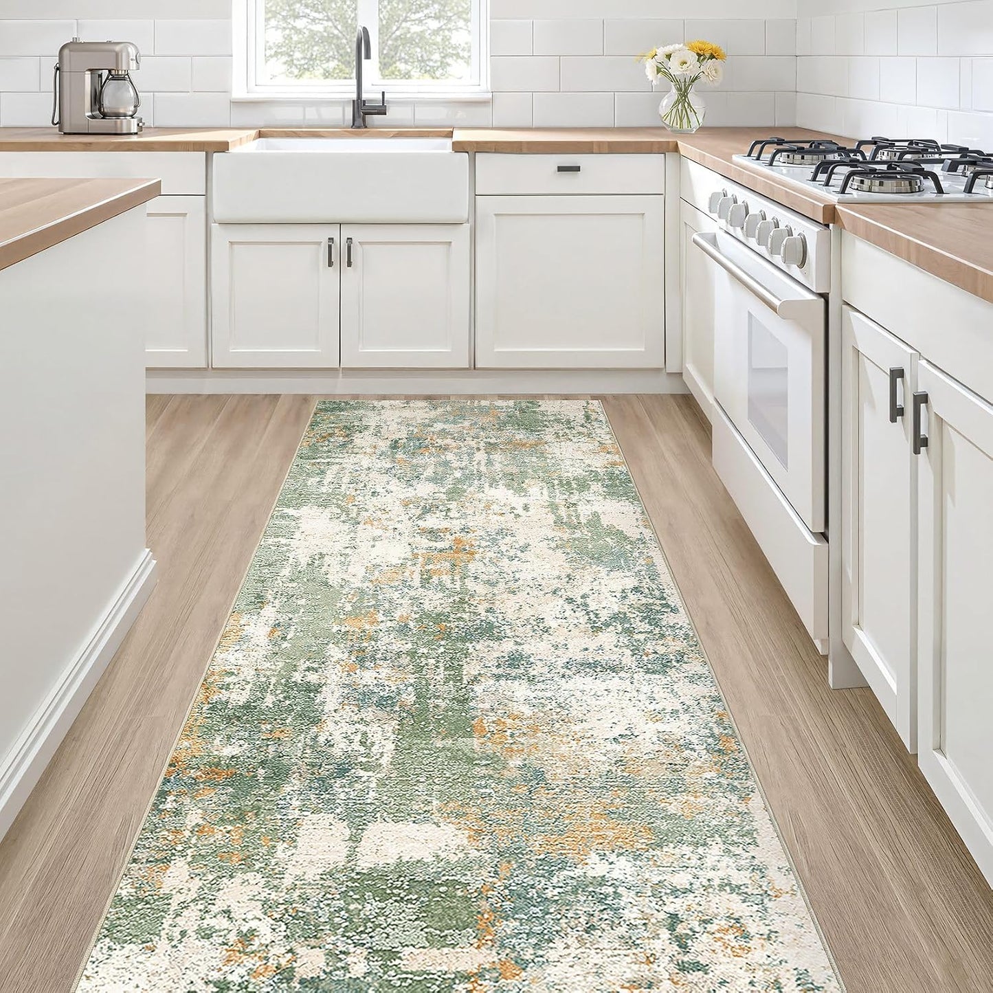 Alfombra pasillo lavable 2x6ft antideslizante neutro