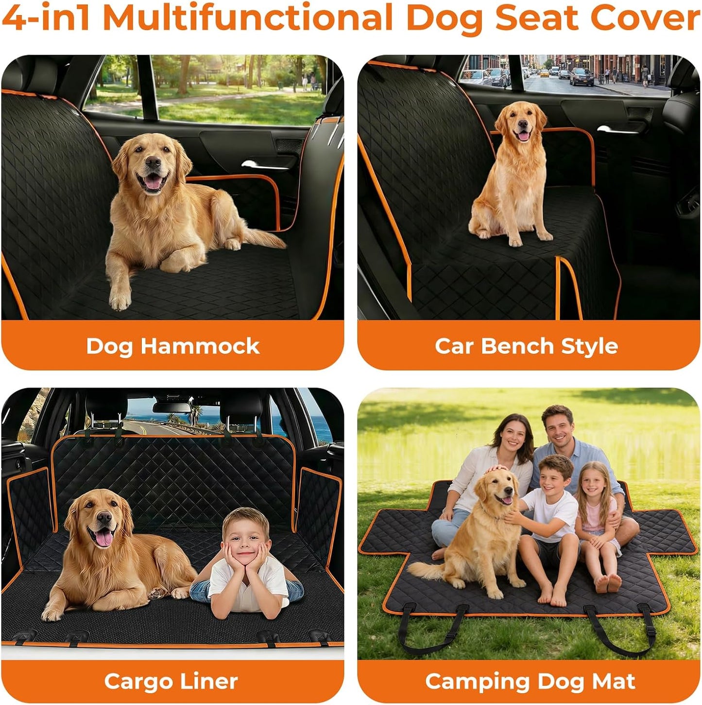 Funda asiento coche mascotas 600D impermeable antideslizante