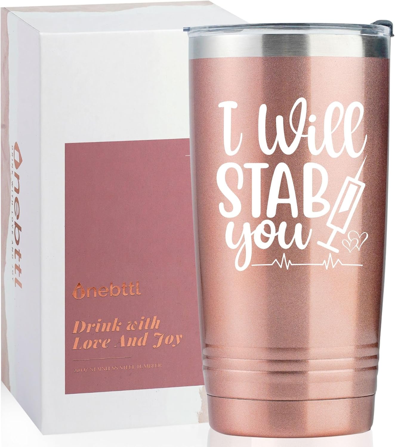 Vaso aislado para enfermeras regalo divertido de flebotomía 20 oz