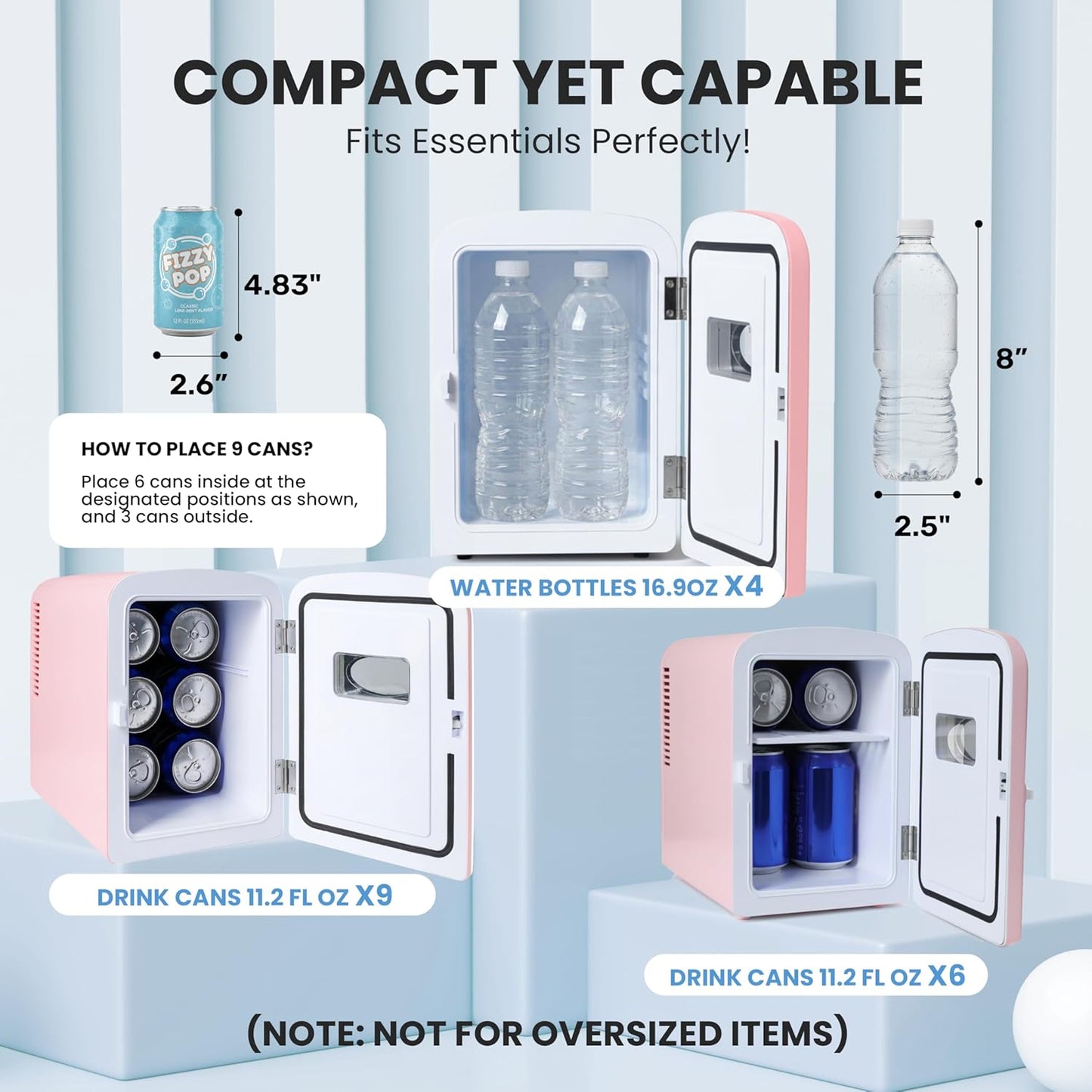 Mini refrigerador portátil 6L con ventana transparente