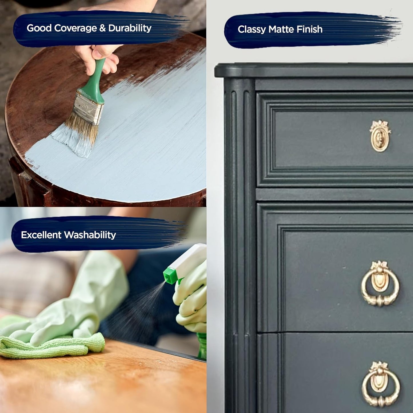 Pintura tiza chocolate amargo para muebles y hogar