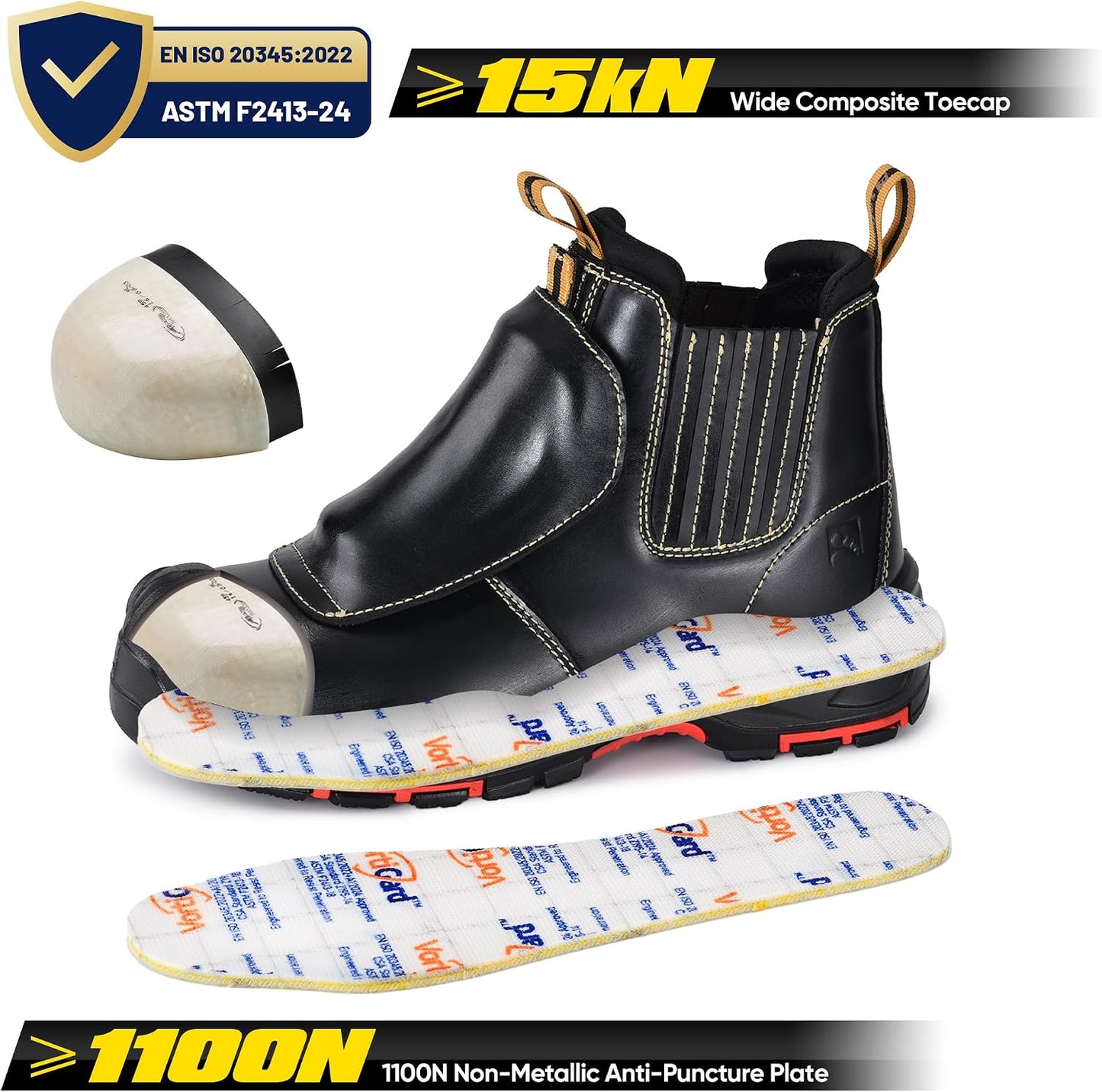 Botas soldadura seguridad punta compuesta resistentes 572°F