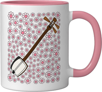Taza Cerámica Japonesa Floral Sakura Primavera Rosa/Blanco