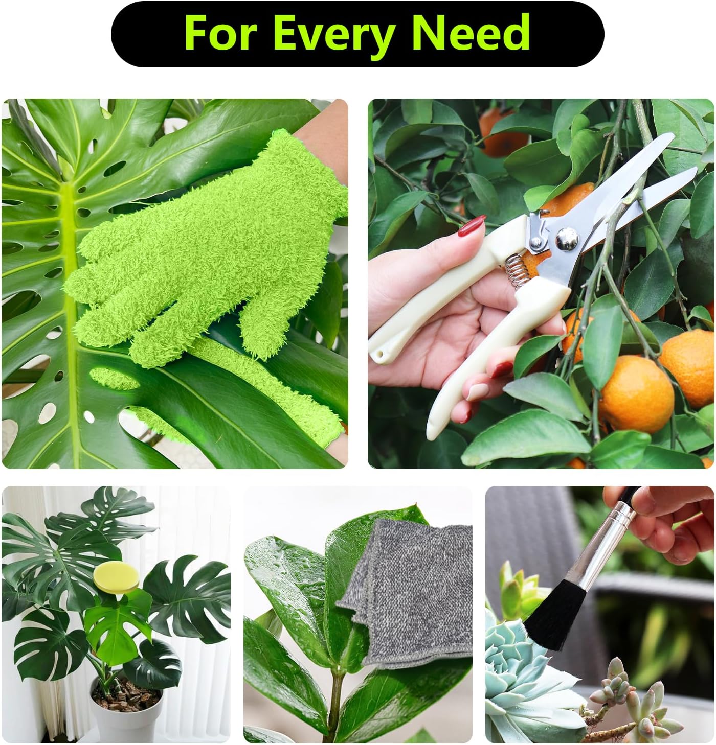 Guantes microfibra limpieza plantas con cizalla