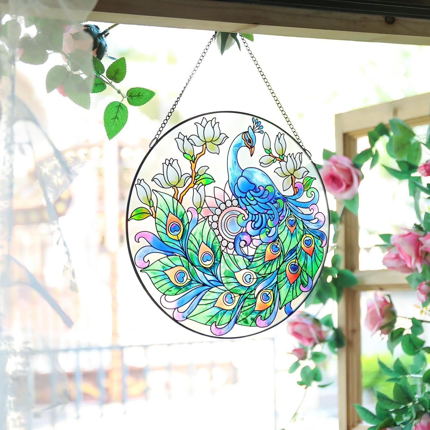 Colgante vitrales 12pulg decoración hogar abuela