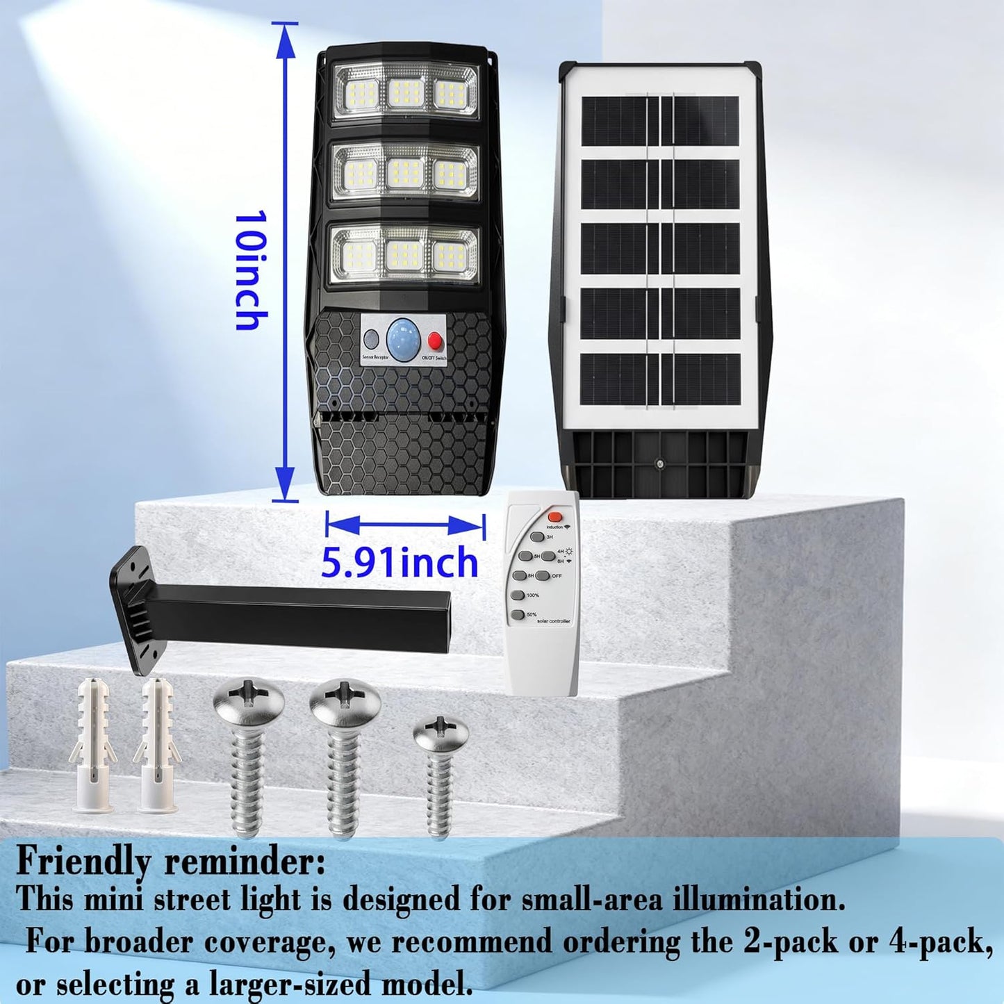 Luz solar exterior 81 LED 6500K sensor movimiento IP65