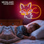 Letrero neón zorro durmiente LED para dormitorio y sala