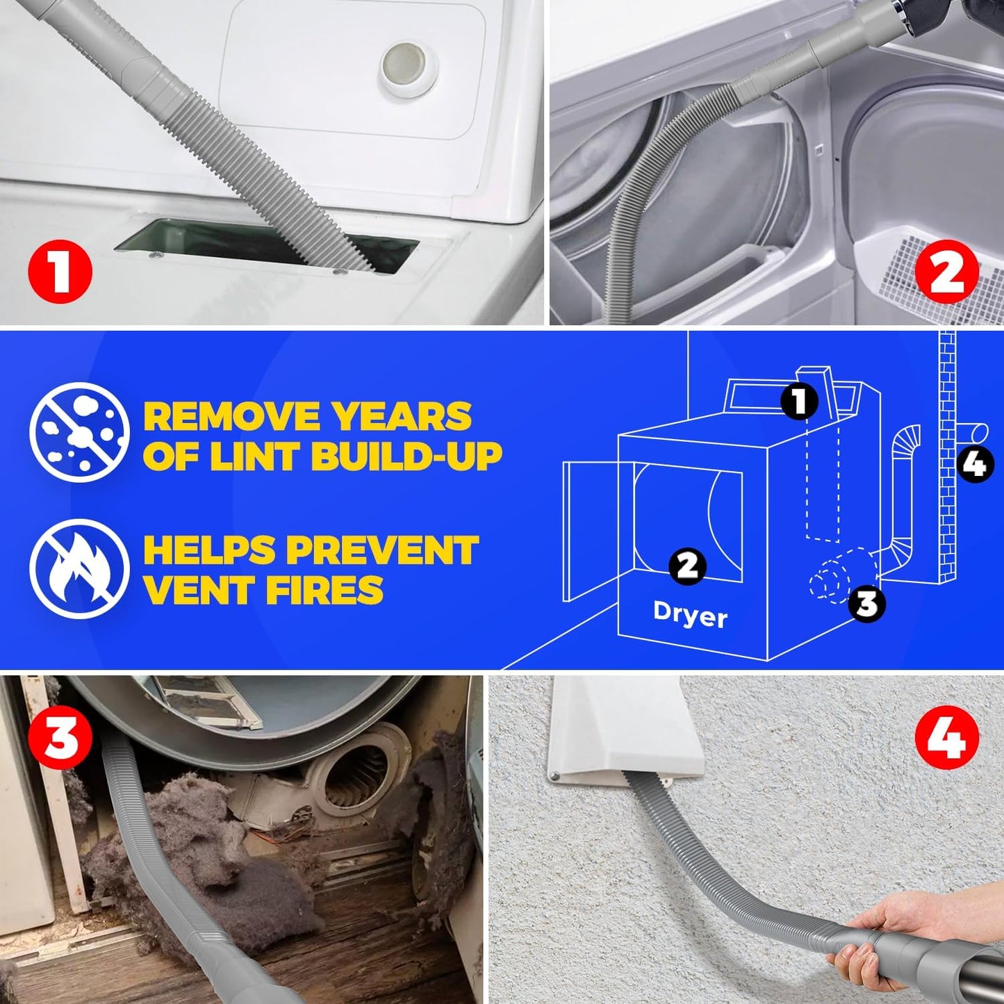 Kit limpiador ventilación secadora cepillo aspiradora pelusas