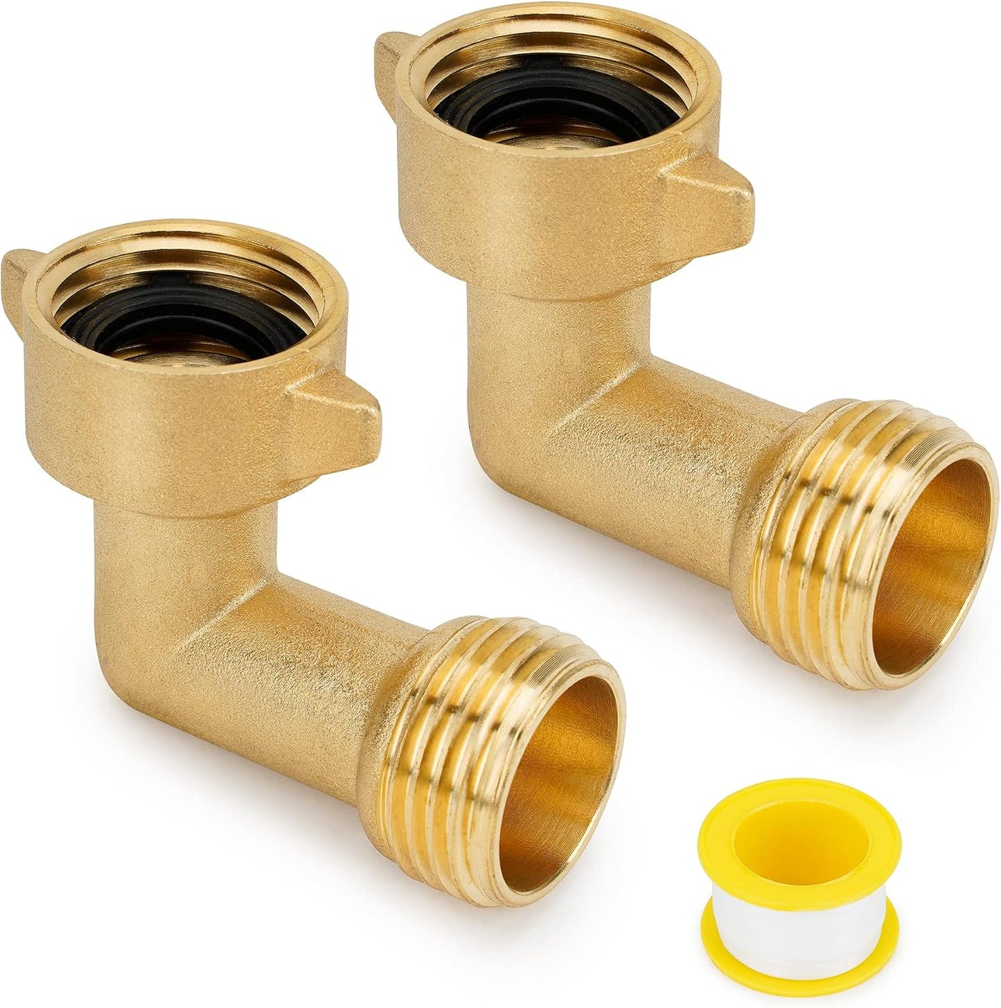 Adaptador codo manguera jardín 3/4pulg FHT x MHT pack 2