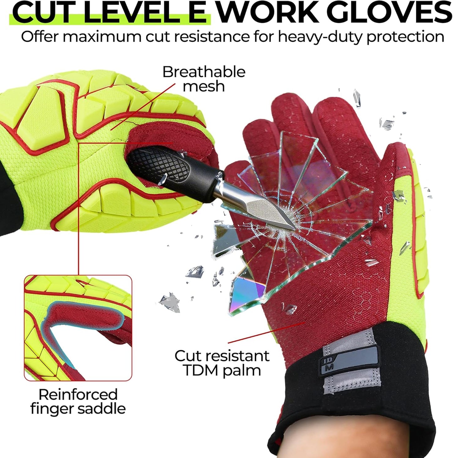 Guantes trabajo corte resistente tacto hombre