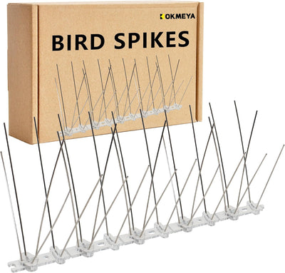 Púas pájaro 3.28ft acero inox 304 base plástico jardín 4 pzas
