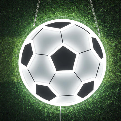 Letrero neón fútbol LED regulable 12.6x12.6pulg