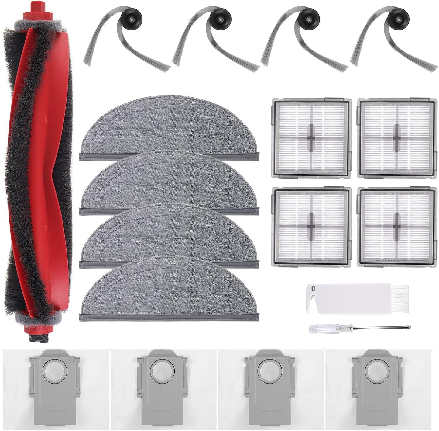 Kit repuesto Roborock Q10 S5 1 cepillo 4 filtros HEPA 4 bolsas
