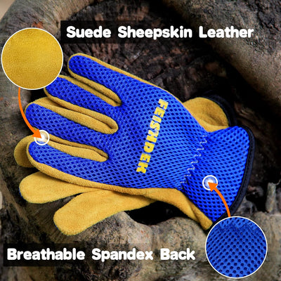 Guantes jardinería cuero niños 2-12 años transpirables