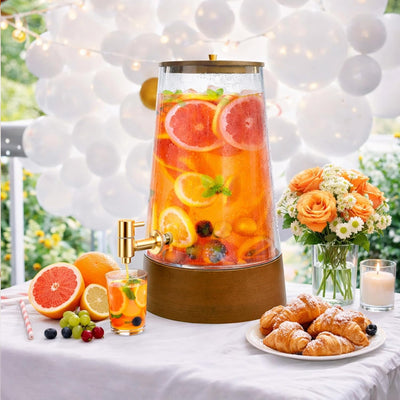 Dispensador bebidas vidrio 1.7gal grifo para fiestas