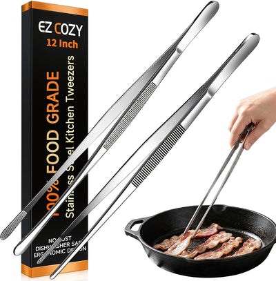 Set 2 Pinzas Acero Inox 12pulg para Parrilla y Barbacoa