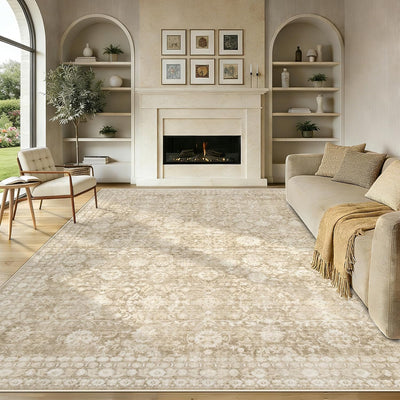 Alfombra 8x10ft vintage floral antideslizante para sala dormitorio