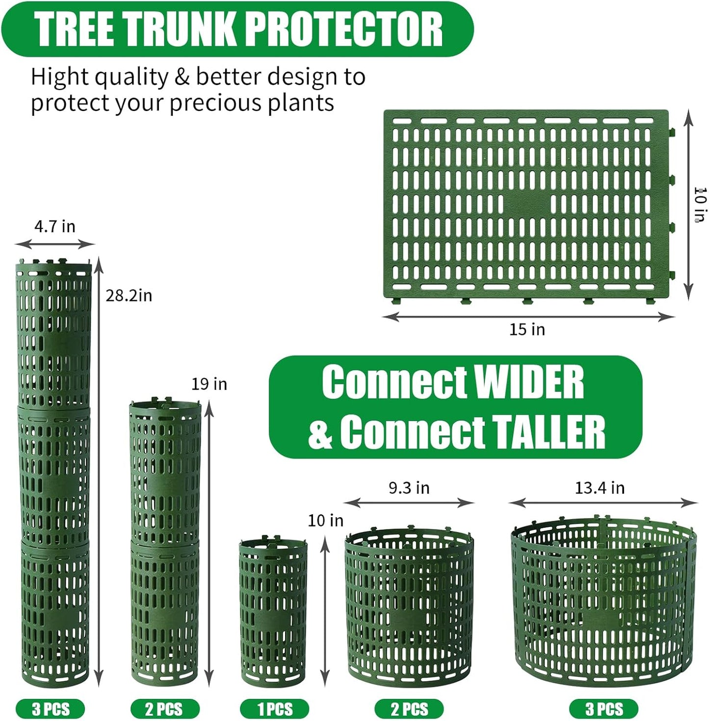 10 Protectores Tronco con Laços Giratorios para Árboles y Plantas
