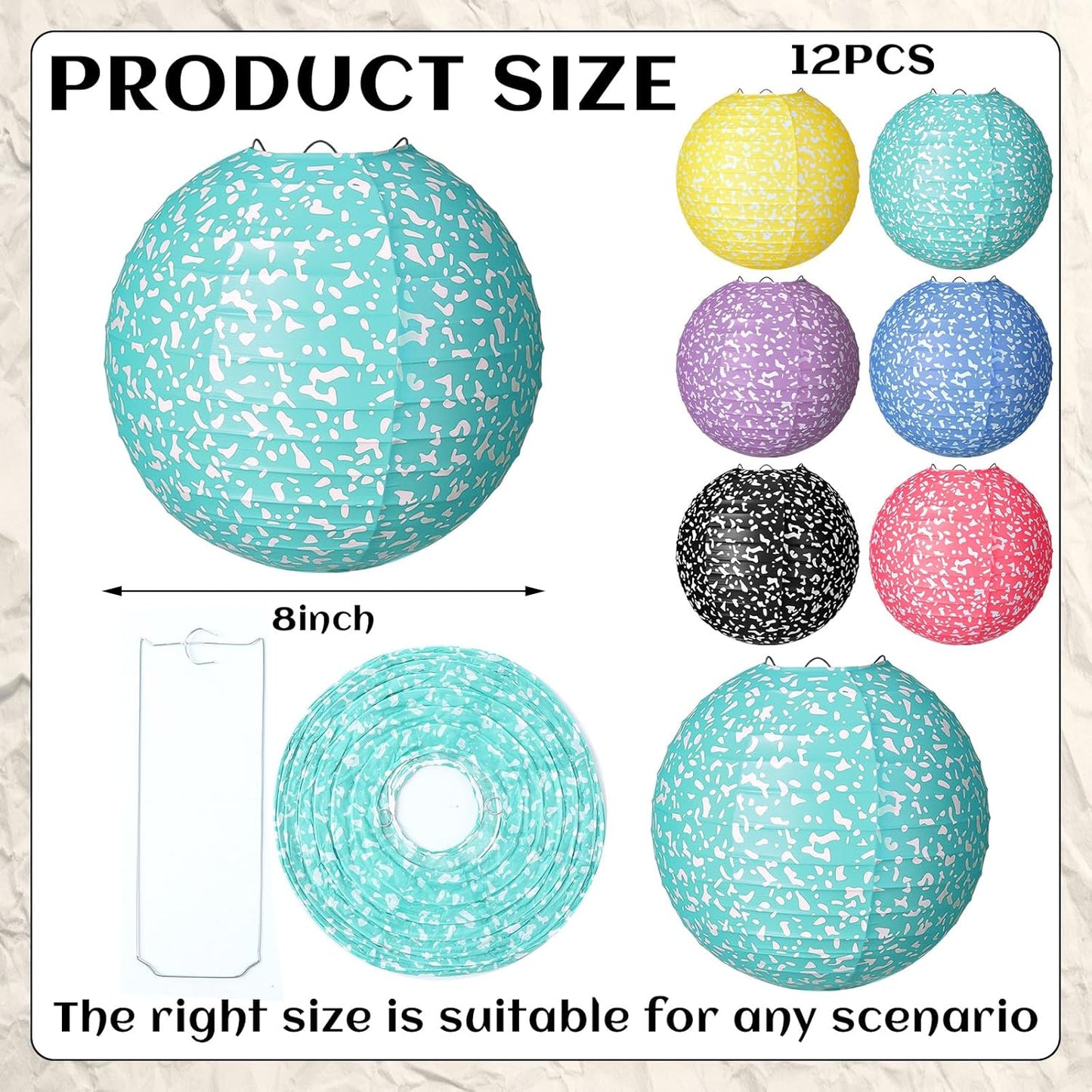 12 Linternas Decorativas 8pulg Aula Papel Colgado