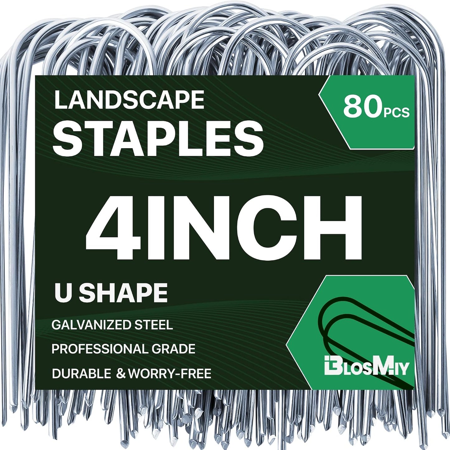 Grapas jardín U 4pulg estacas riego 80pz galvanizadas