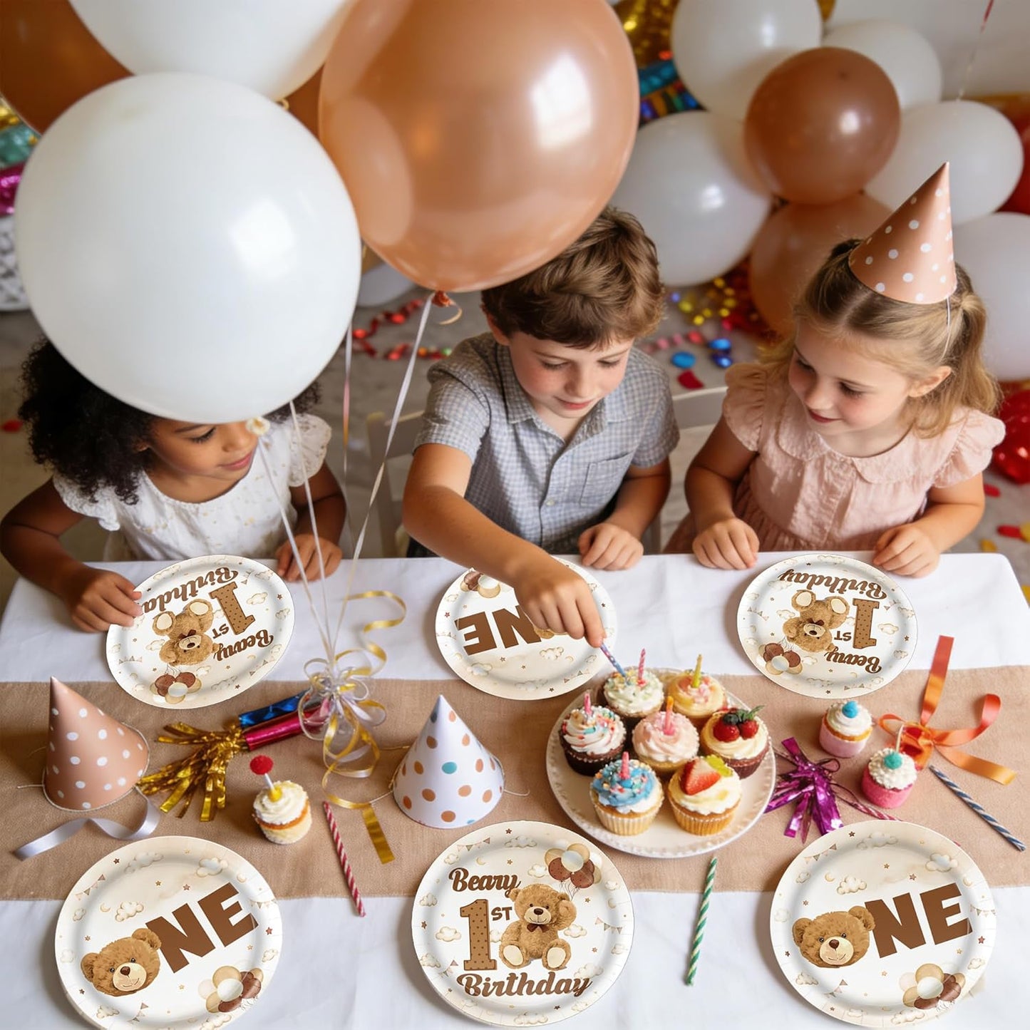 Decoraciones de fiesta de cumpleaños de 9 pulgadas para niño de un año