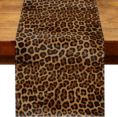 Decoración de fiesta con estampado de leopardo camino de mesa piel de guepardo