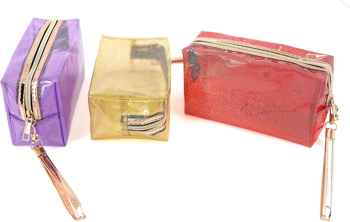3 Pzas Bolsa Cosméticos Impermeable PVC con Cremallera