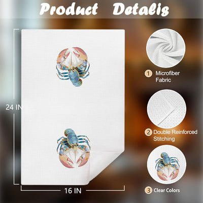 Juego de toallas para cocina y baño con motivos marinos de 16x24 pulgadas