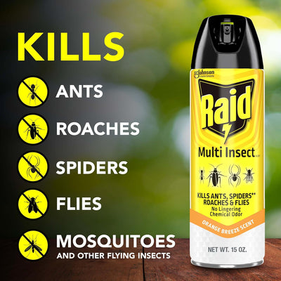 Raid Asesino Insectos 15oz Brisa Naranja