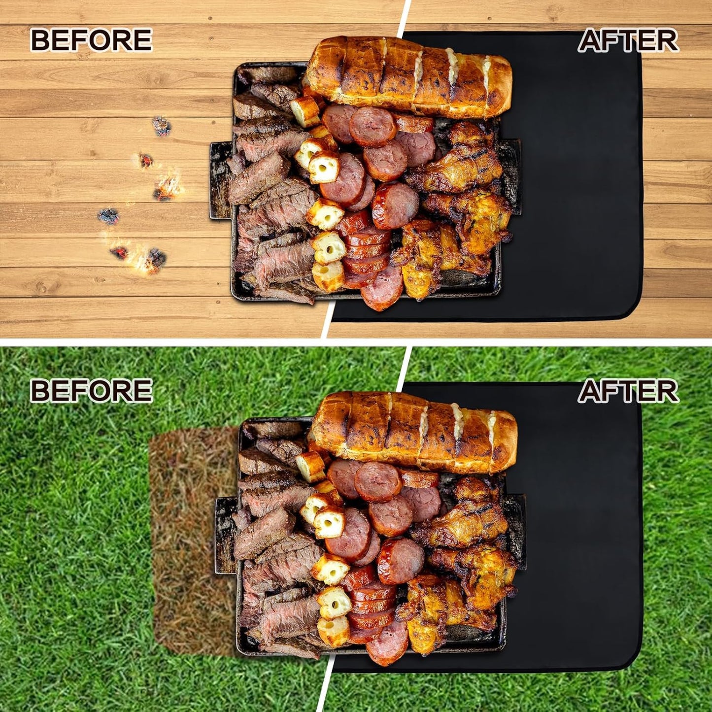 Tapete ignífugo impermeable para parrilla 24x31pulg