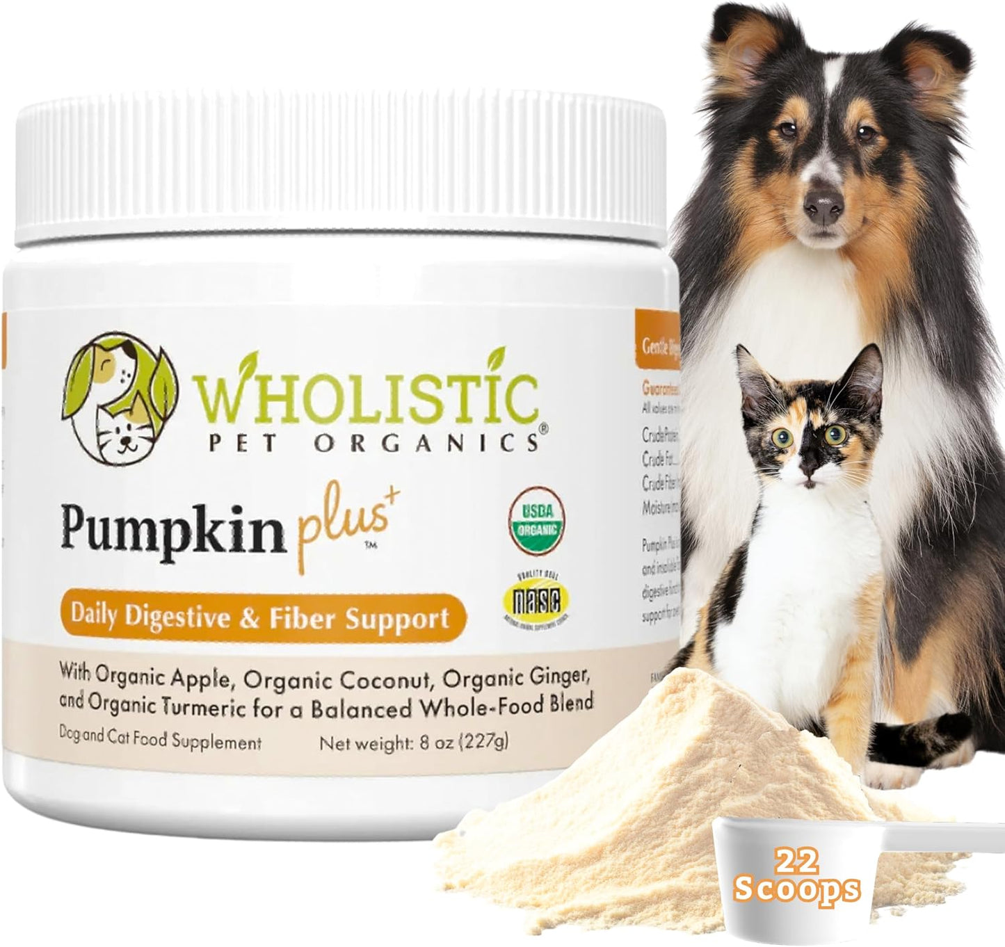 Calabaza en polvo para gatos y perros fibra digestión
