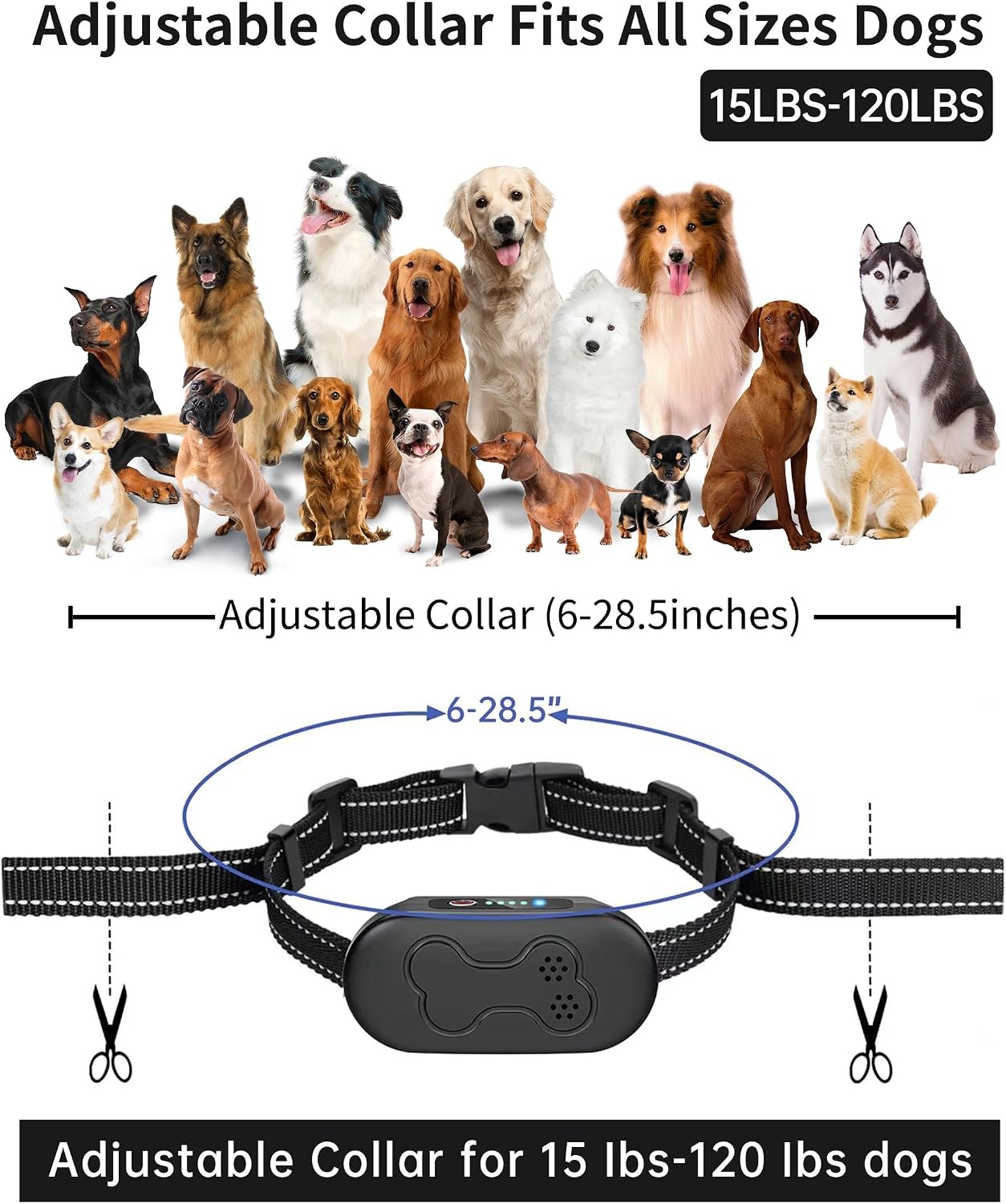 Collar choque perros 2000 pies control remoto IPX7 impermeable