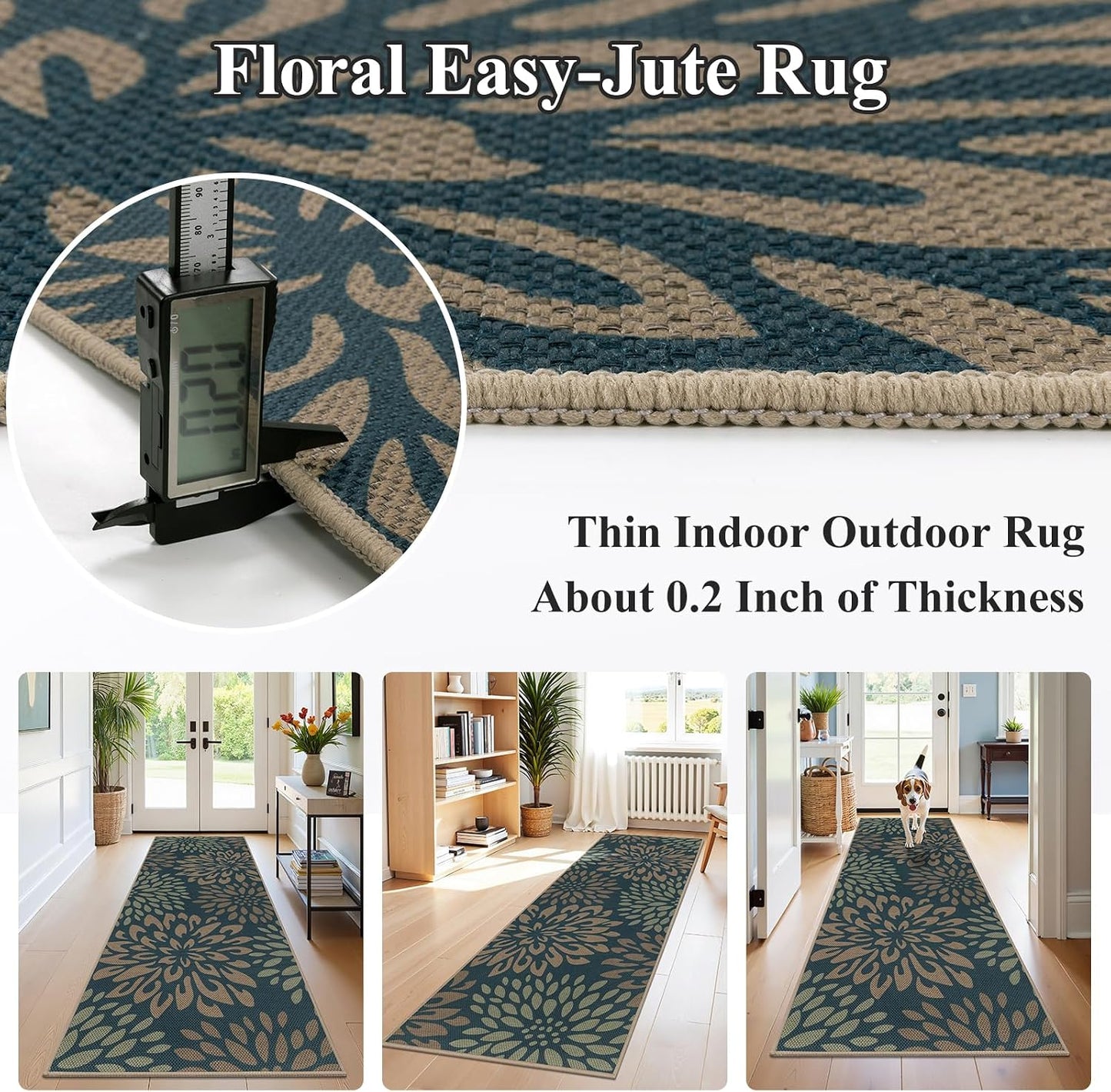 Alfombra lavable antideslizante 2x8ft para cocina y entrada
