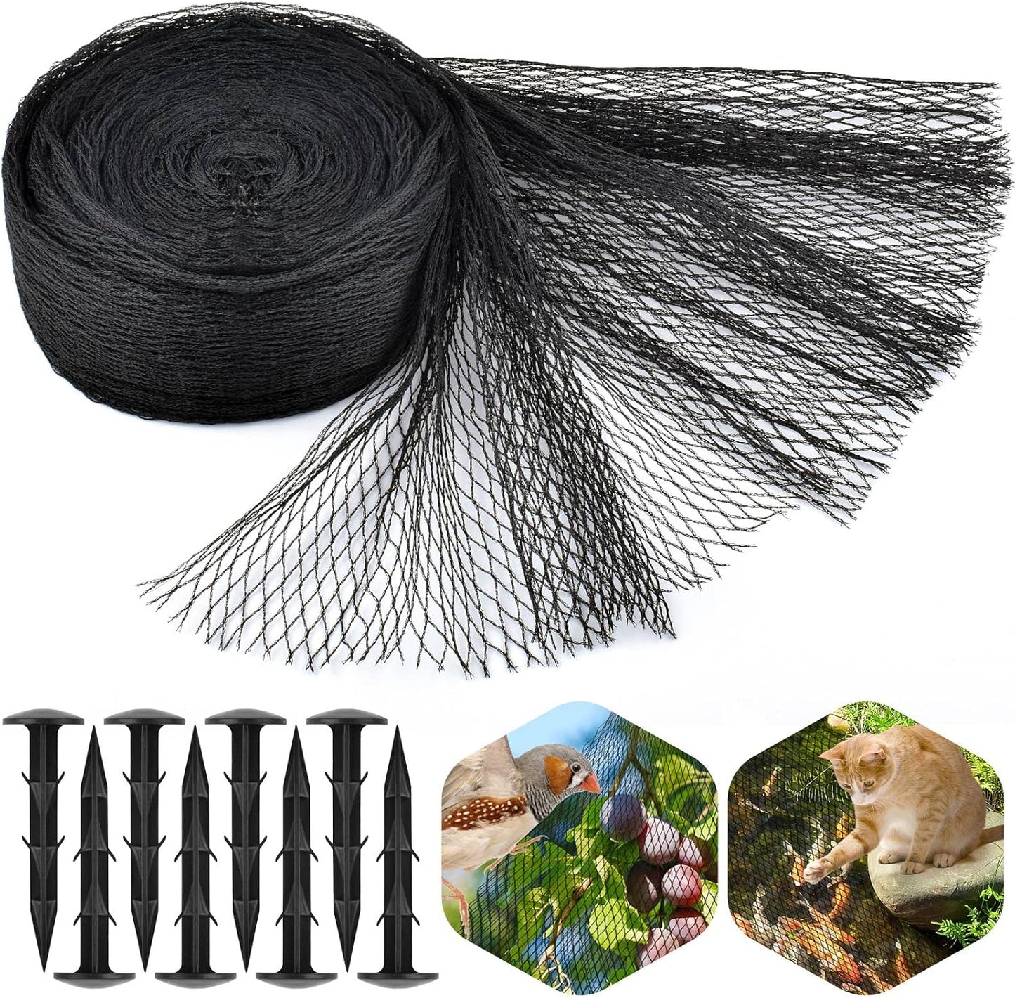 Kit malla estanque 10x10ft para peces Koi con estacas