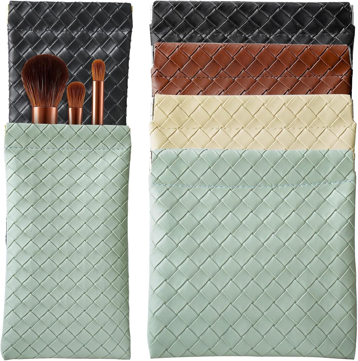 Bolsa maquillaje bolso negro albaricoque verde claro marrón