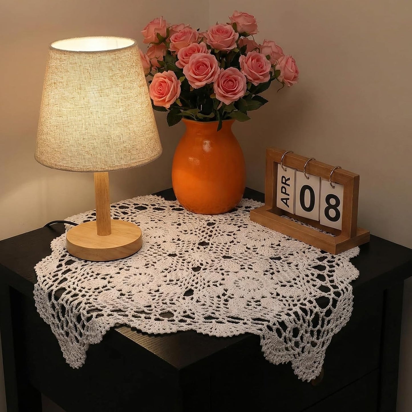 Doilies encaje cuadrados 15.7pulg mesas escritorio