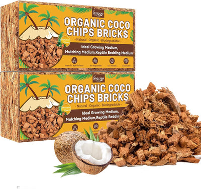 2 Pzas Chips Fibra Coco Orgánicos 2.2LB para Macetas