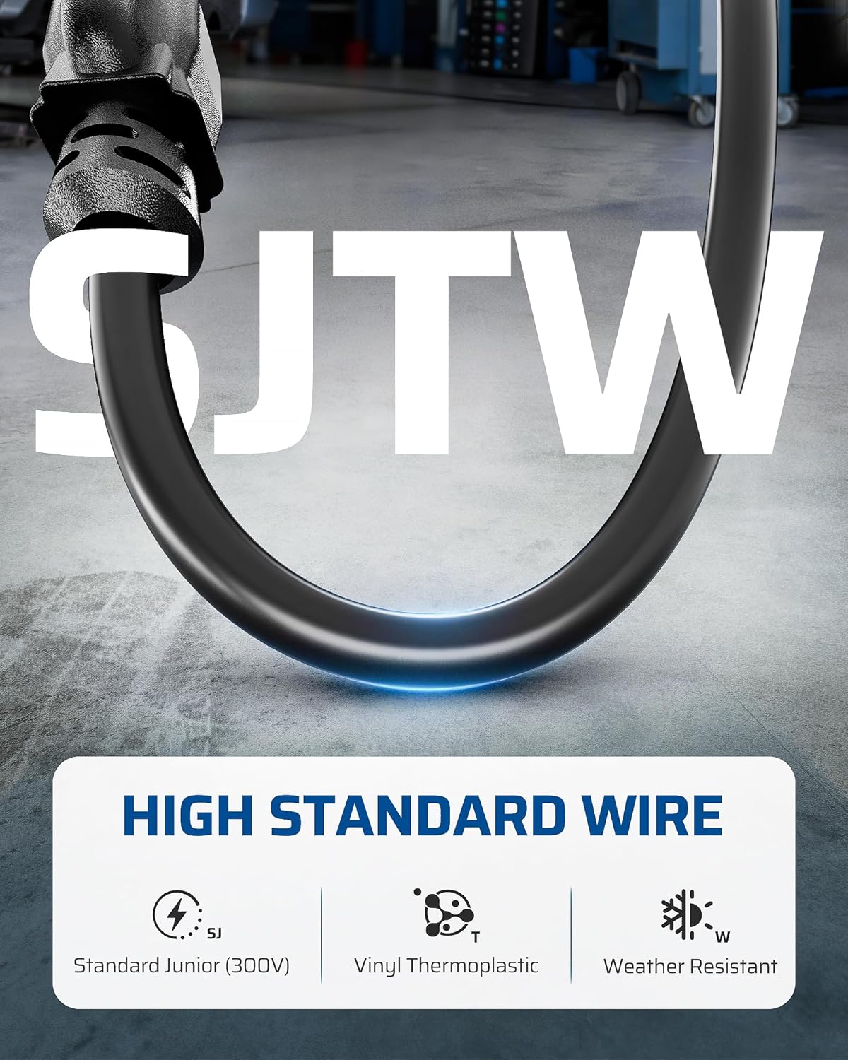 Carrete cable extensión retráctil 30ft 3 salidas iluminadas