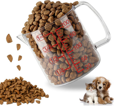 Cuchara de comida para perros y gatos con marca precisa 1 taza