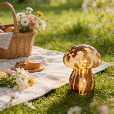 Lámpara hongo cristal para niño con temporizador