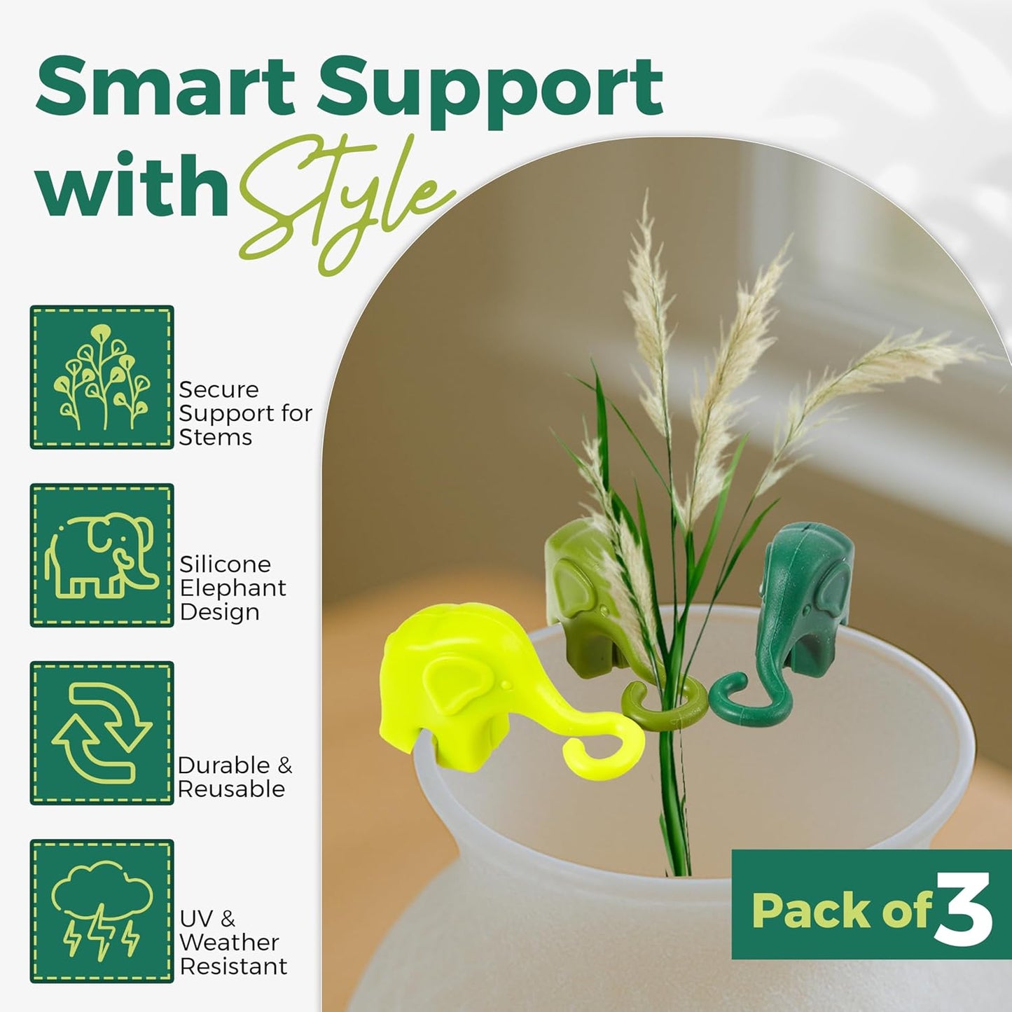 Soporte propagación plantas 3 elefantes para brotes jarrón