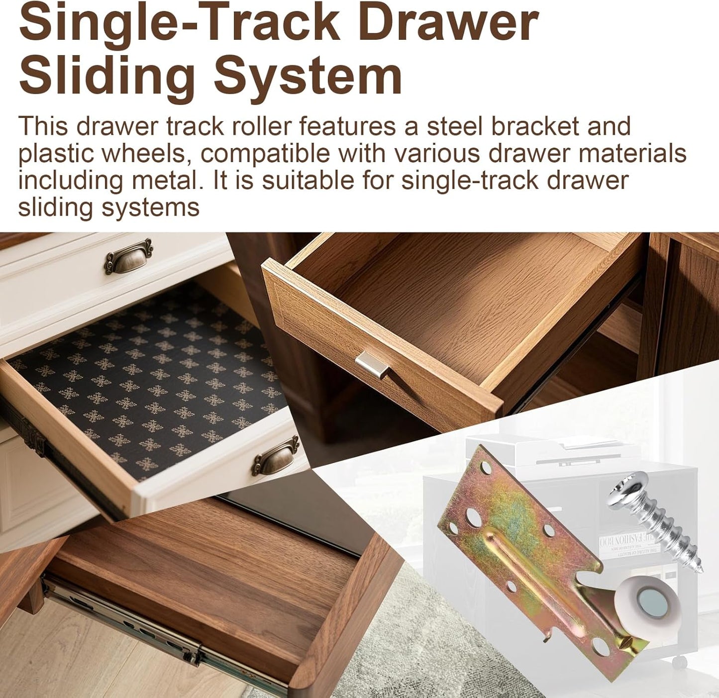 Rodillo riel soporte acero comp Prime-Line R 7132 set 2