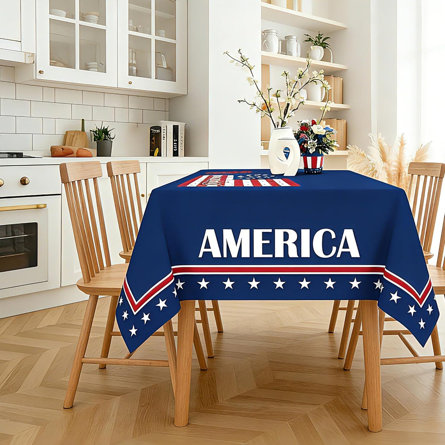 Mantel rectangular patriótico 4 de Julio 250 aniversario Estados Unidos