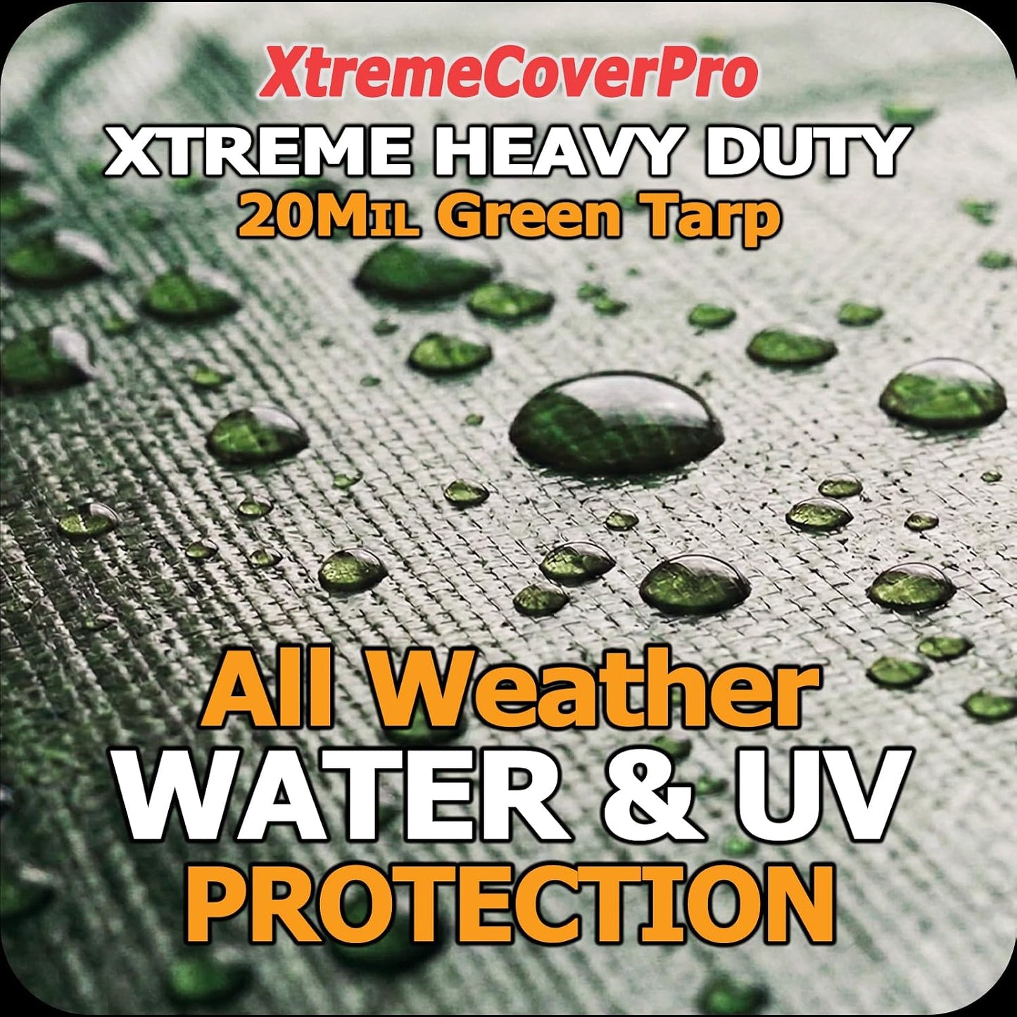 Lona verde 6x8ft 20mil impermeable UV resistente ojales latón